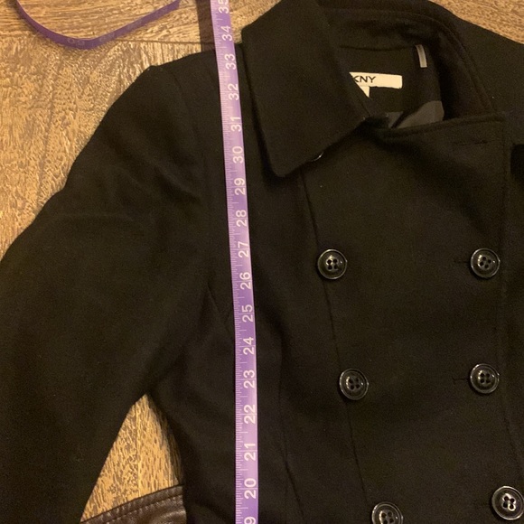 DKNY - Black wool-blend coat with belt (size 4) - Picture 9 of 10